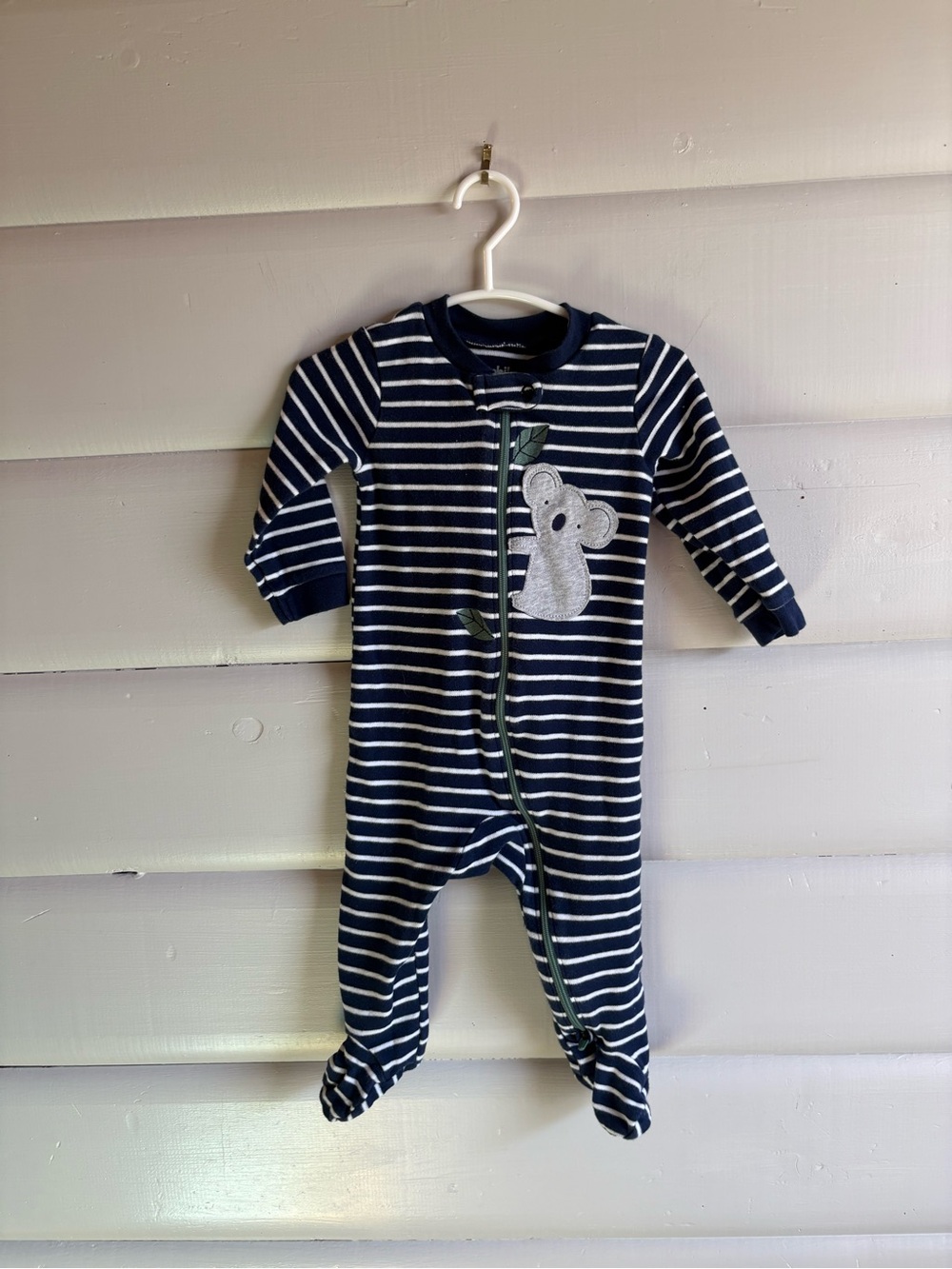3/$25 Carters Striped Navy and White Kids One-Piece with Koala Applique